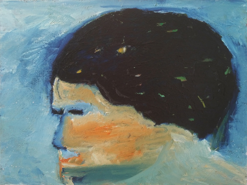 Leon Rooke. Painting - Portrait In Blue